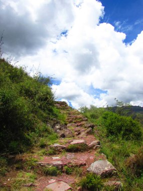 Pisaq, kutsal vadideki kasaba, Cusco, Peru. seyahat fotoğrafı