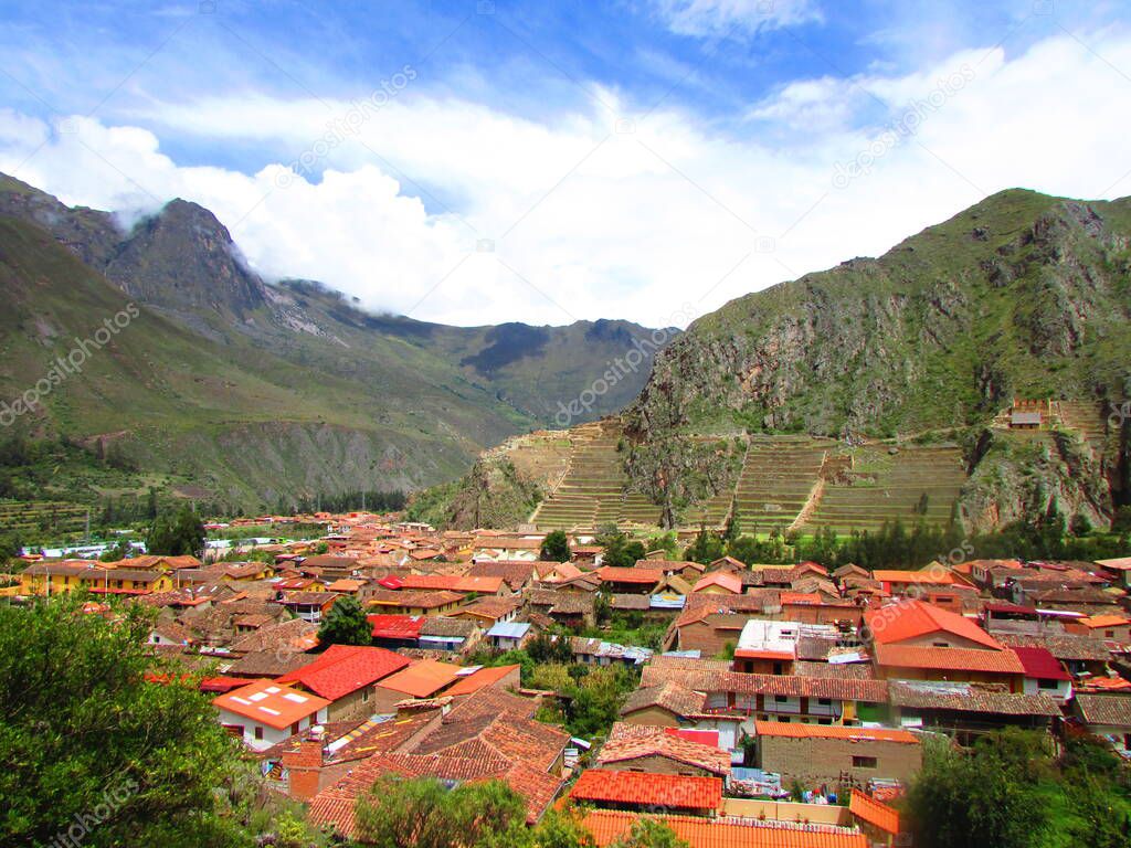 Nature and ruins in Ollantaytambo, Cusco, Peru. travel photo