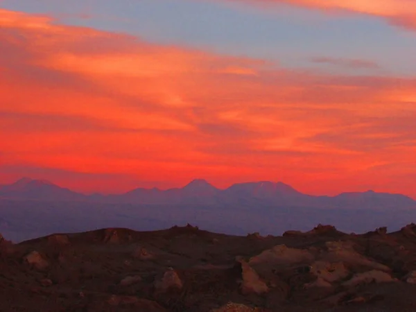 チリのサンペドロ アタカマ谷の日没 風景写真 — ストック写真
