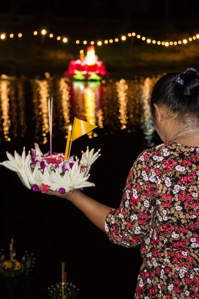 Loy kratong festival — Stockfoto