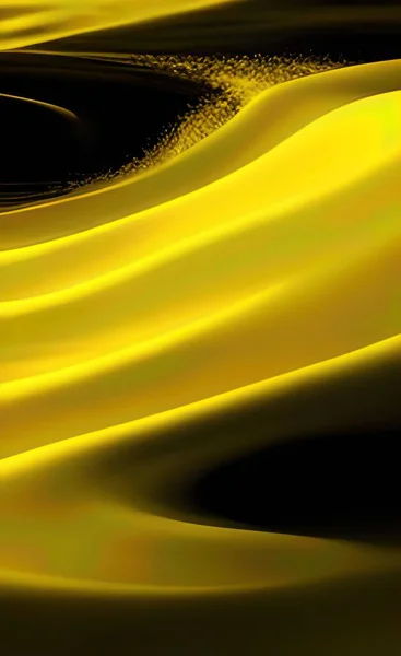 The illustration of yellow wave liquid background