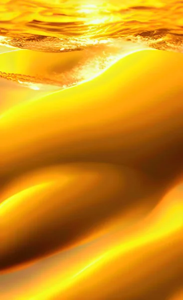 The illustration of yellow wave liquid background