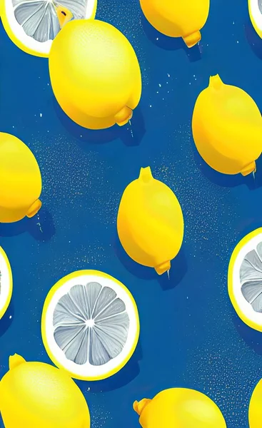 seamless pattern with lemons, vector illustration