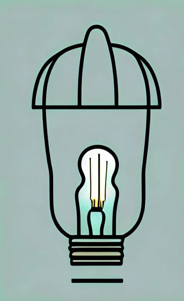 light bulb with a lamp on a white background