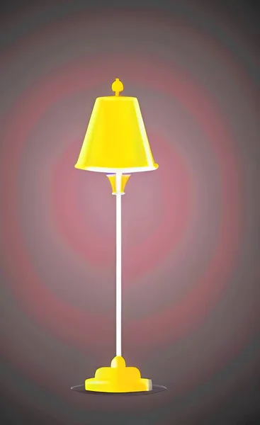 yellow lamp on a pink background. 3d illustration