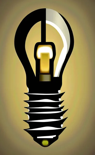 light bulb with a glowing neon lamp on a yellow background