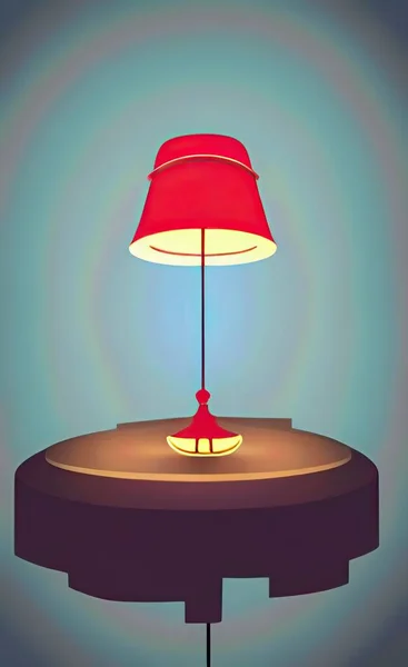 lamp on a table. 3d illustration