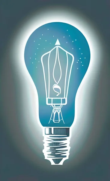 light bulb with glowing neon line and fill style icon design, vector illustration