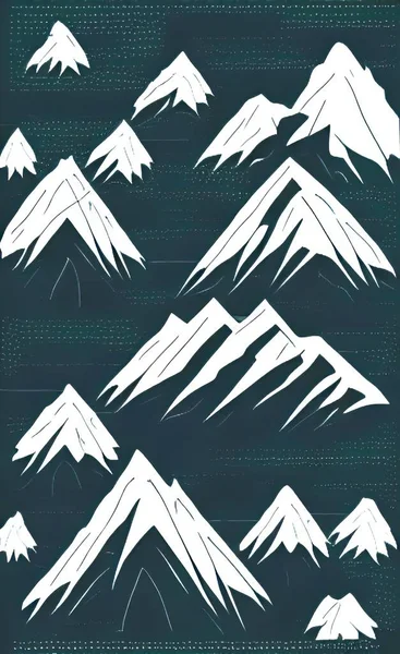 vector illustration of mountains and clouds background