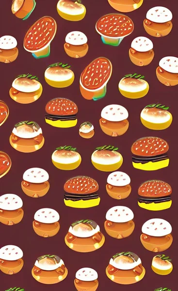 seamless pattern with tasty burger. vector illustration