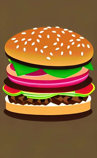 hamburger with a burger on a white background