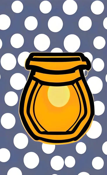 jar with honey and bee vector illustration