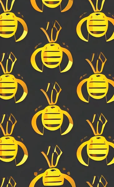 seamless pattern with bees. vector illustration