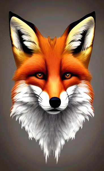 fox head, illustration, vector on white background.