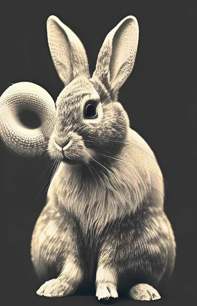 rabbit with a black background