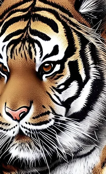 tiger head, illustration, vector on white background.