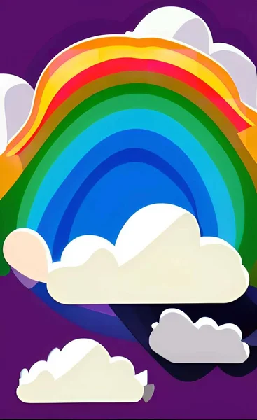 rainbow clouds, vector illustration