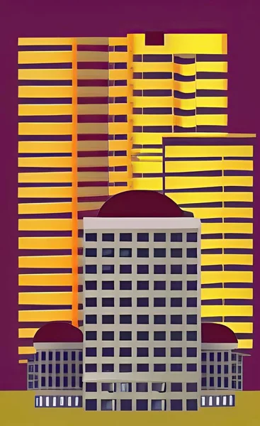 modern city building, vector illustration