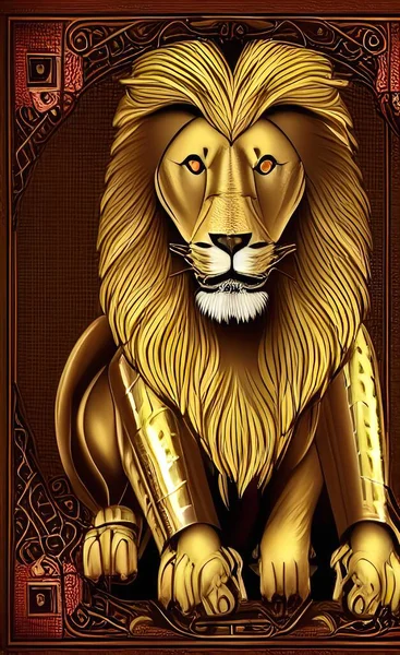 lion with tiger crown, vector illustration