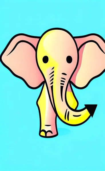 illustration of a cute cartoon baby elephant