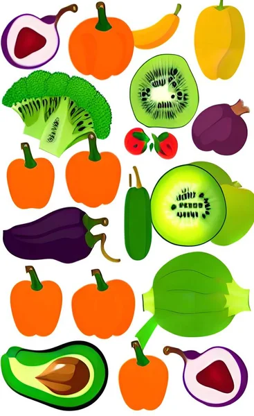 illustration of food background with fruits