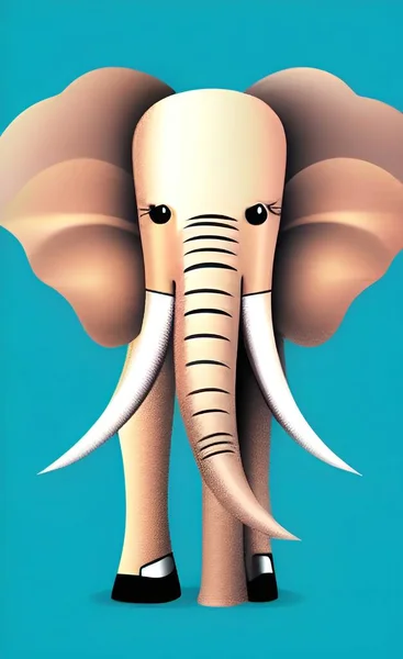3d render of a cute cartoon elephant