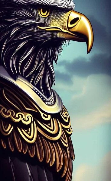 eagle head, illustration, vector on white background.