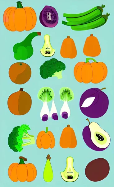 vegetables and fruits. illustration.