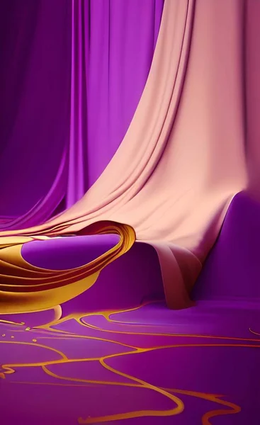 3d rendering of a purple curtain
