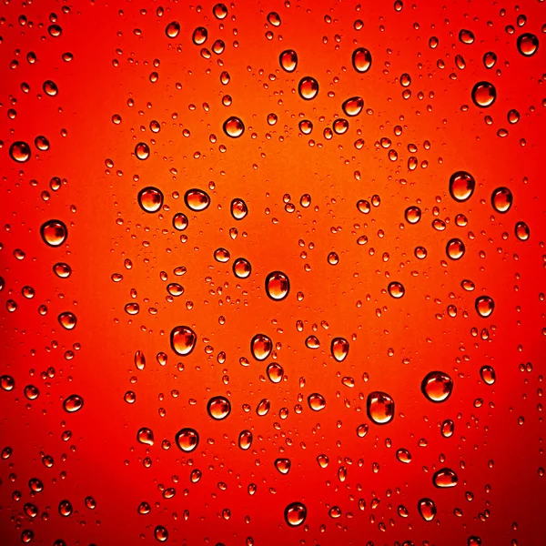 Gotas de agua roja - fondo — Foto de Stock