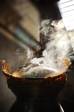 sıcak ahşap gemi yukarıda pot