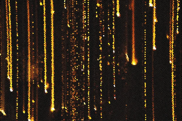 Luz amarilla sobre fondo negro - estilo mosaico — Foto de Stock