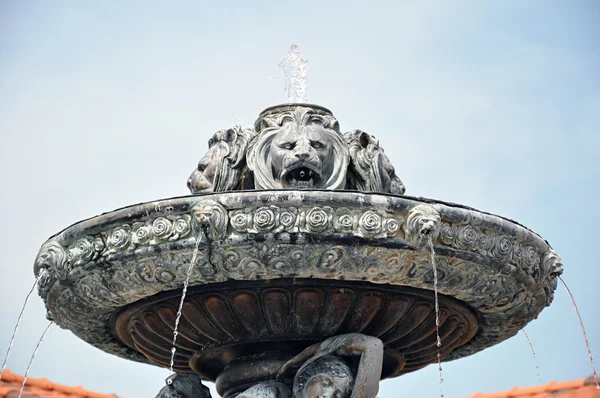Lion head statue fountain — Stock Photo, Image