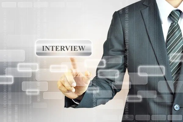 INTERVIEW button sign — Stock Photo, Image