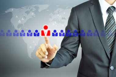 insan işareti dokunmadan işadamı