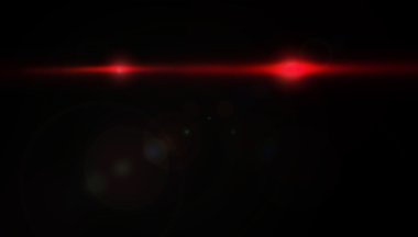 lens flare efekti koyu arka plan üzerinde kırmızı ışık