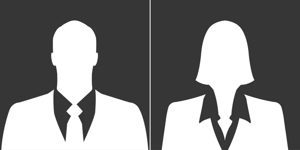 Hombre de negocios y mujer de negocios avatar perfil fotos — Vector de stock