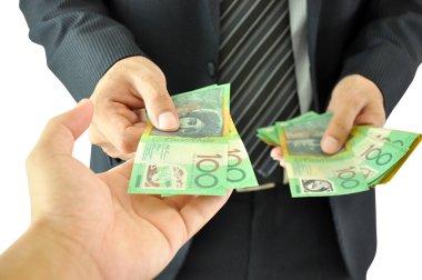 para - Avustralya Doları - bir işadamı alma el