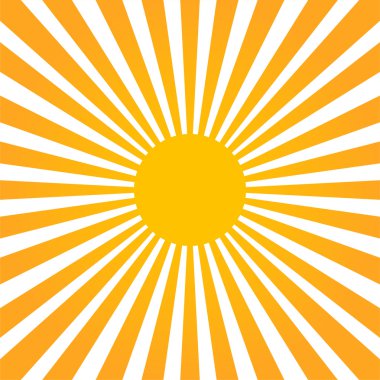 Sarı ve turuncu renkli ray sunburst stil tasarlamak adam