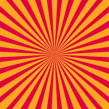 Colorful yellow and red ray sunburst style abstract background clipart