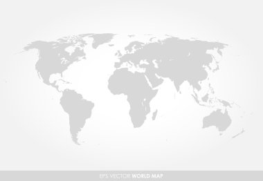 ışık gri detaylı Dünya Haritası 