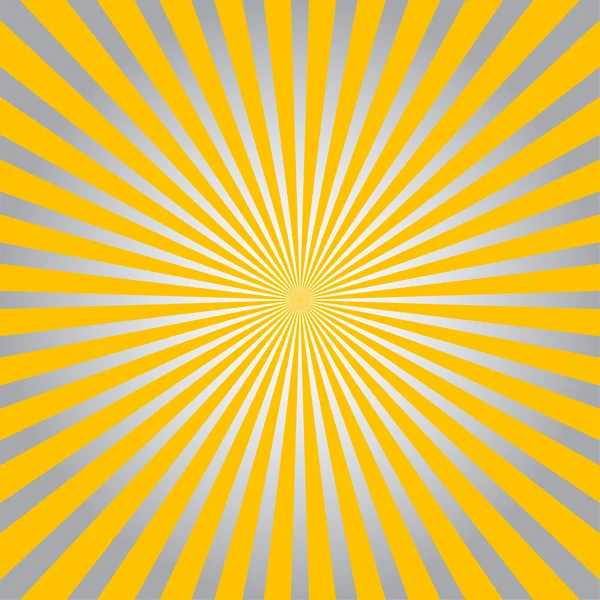 Färgglada glänsande gula och grå ray sunburst stil abstrakt tillbaka — Stock vektor