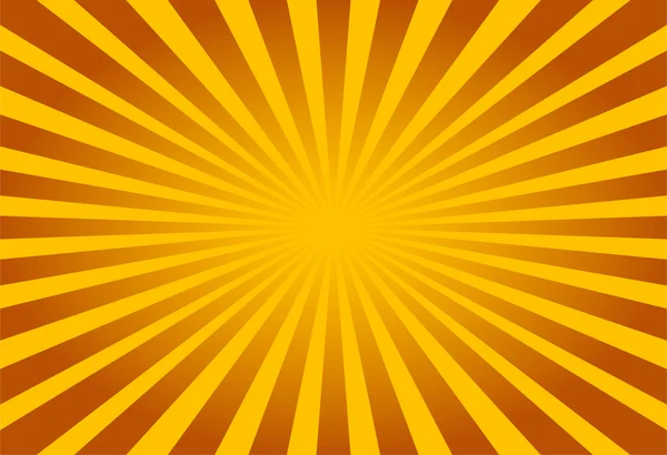 Kleurrijke geel en bruin ray sunburst stijl abstracte achtergrond — Stockvector