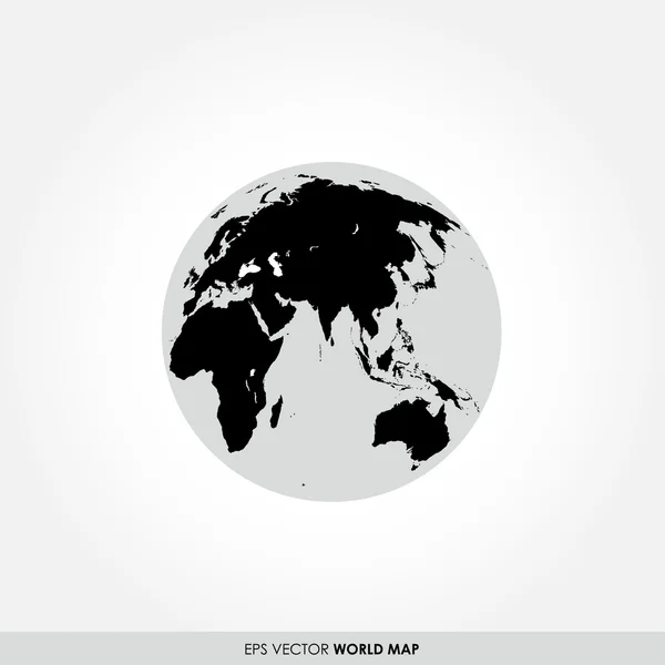 Peta dunia pada ikon globe - Stok Vektor