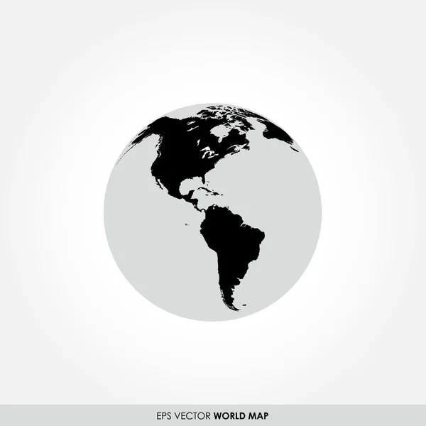 Dünya Haritası üzerinde küre simgesi — 스톡 벡터