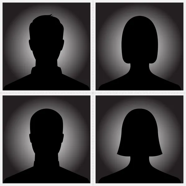 Man and woman silhouette avatar profile pictures — Stock Vector