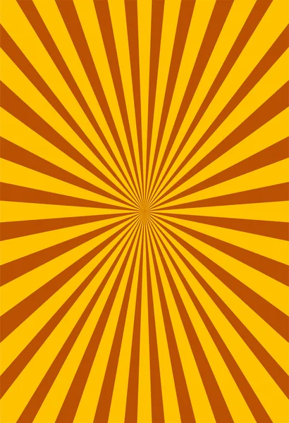 Kleurrijke geel en bruin ray sunburst stijl abstracte achtergrond — Stockvector