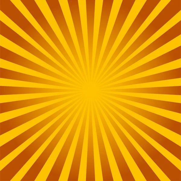 Kleurrijke geel en bruin ray sunburst stijl abstracte achtergrond — Stockvector