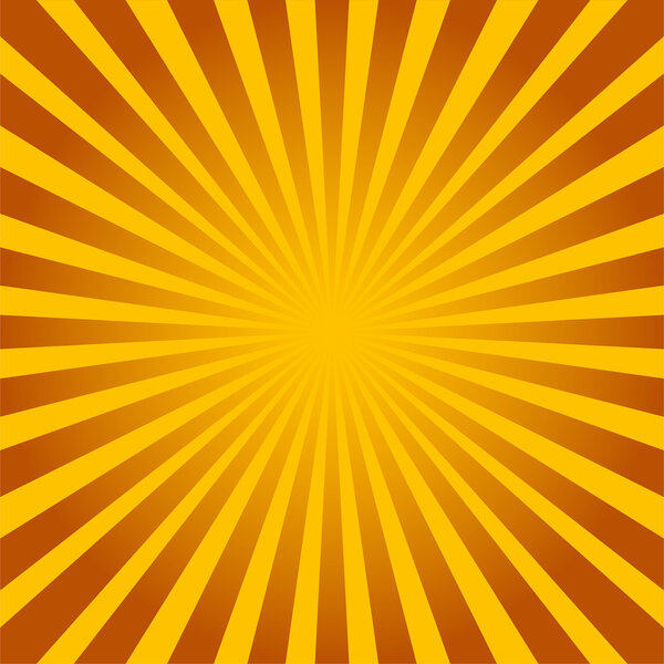 Colorful yellow and brown ray sunburst style abstract background