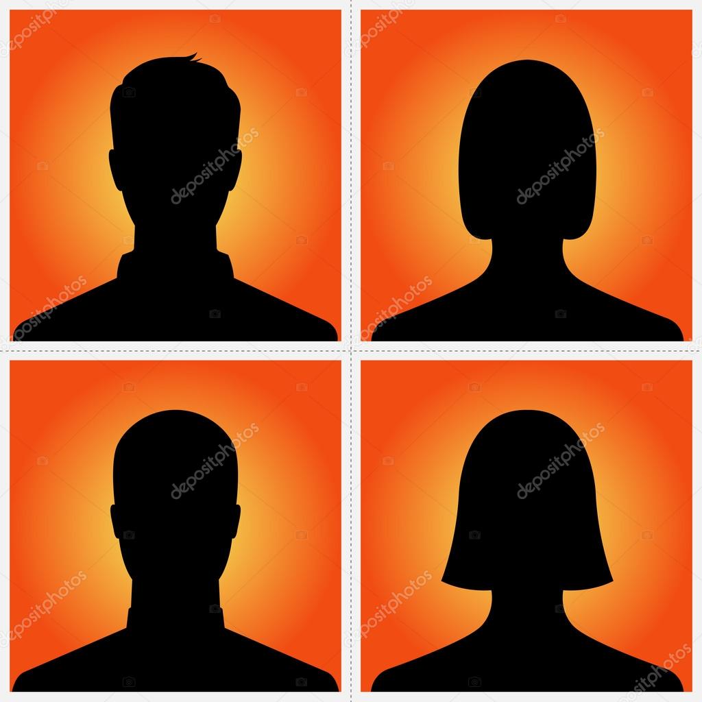 Man and woman silhouette avatar profile pictures